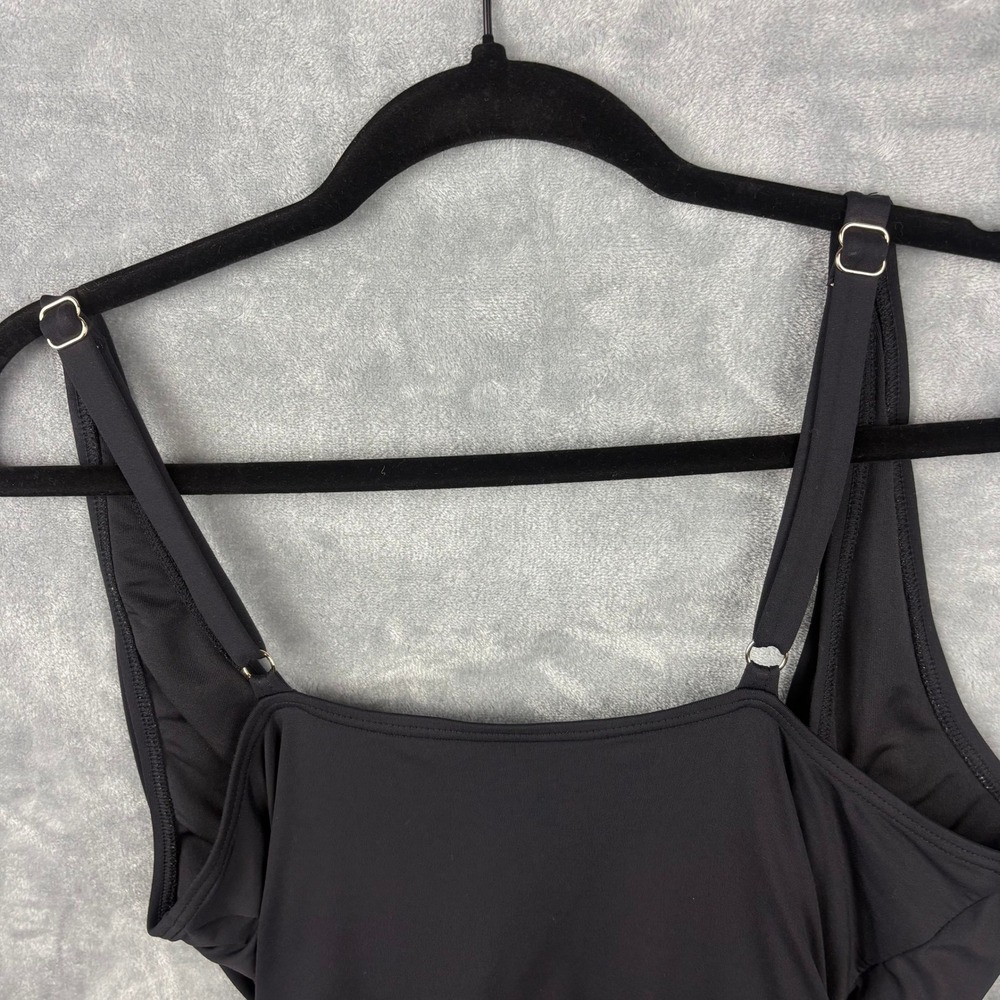 Michael Kors Womens Black One Piece Swimsuit Ruched Gold Hardware Surplice Wrap - Picture 5 of 11